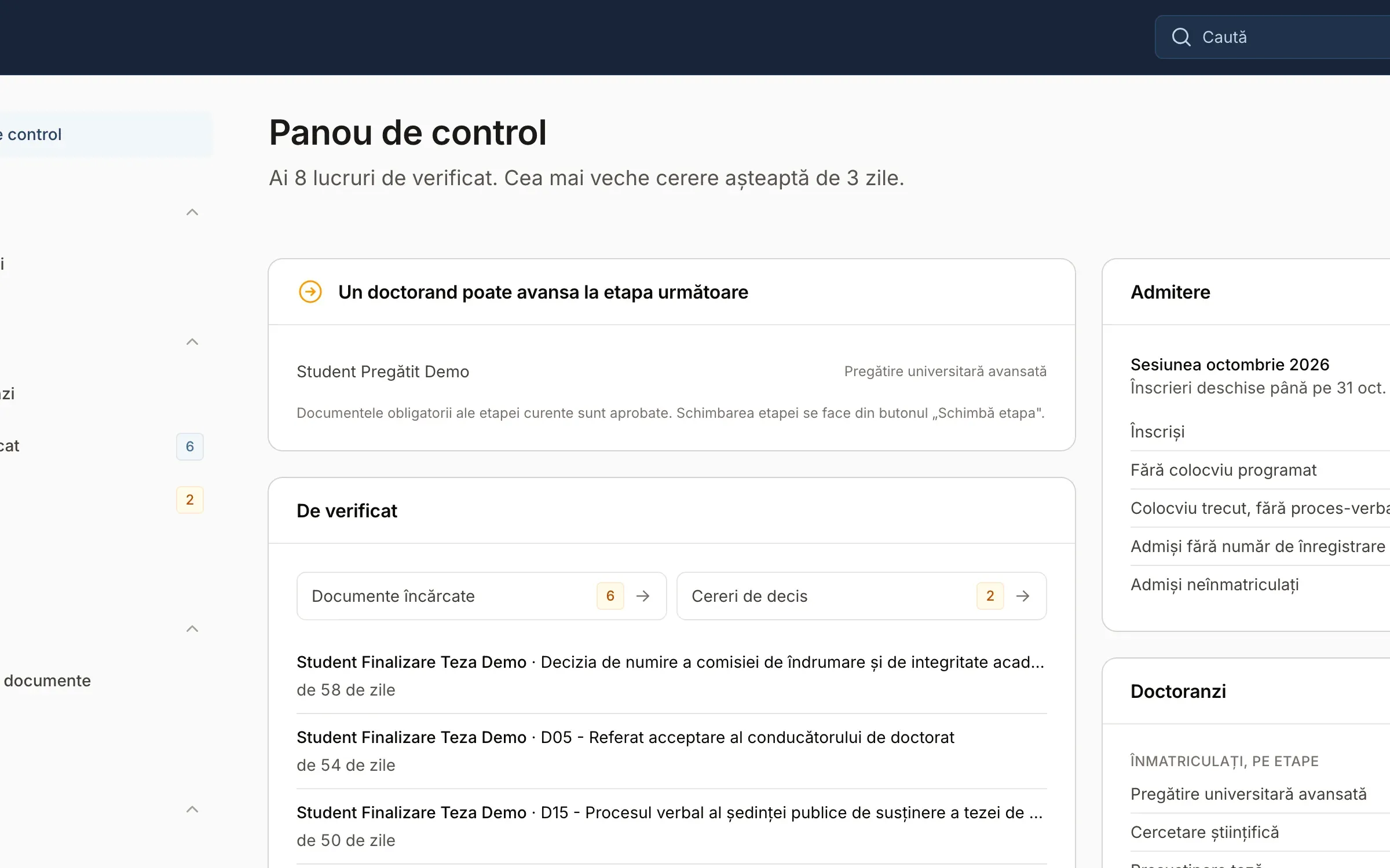 Panoul de control Tezzo